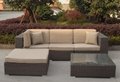 Patio Outdoor 5 Piece PE Rattan Sectional Sofa  Set