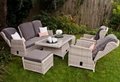 Patio furniture PE rattan weatherproof UV-proof garden adjustable sofa