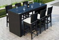 Rattan bar stool set wicker garden furniture dining table and chair set 3