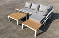 Modern Outdoor Furniture 3pcs Aluminum Artwood Corner Sofa Set 2