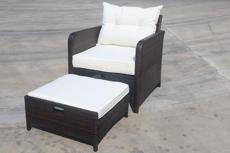 5 Pieces Wicker Outdoor Conversation Set Patio Rattan Furniture