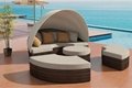 Patio Furniture Round Outdoor Sectional Sofa Set, Rattan Daybed Sunbed With Retr