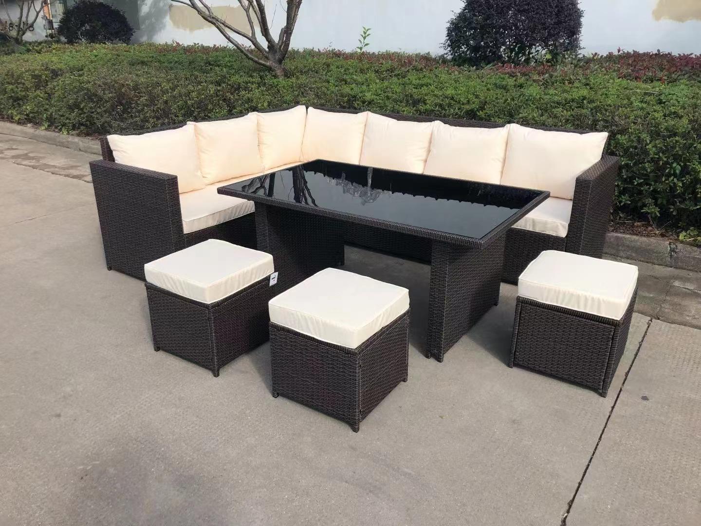 Patio Furniture Set, Outdoor Dining Sectional Sofa Set, All Weather Wicker Ratta 2