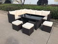 Patio Furniture Set, Outdoor Dining Sectional Sofa Set, All Weather Wicker Ratta