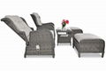 Outdoor PE Wicker Chaise Lounge, Reclining Chair With Cushion, Wicker Patio Furn 2