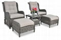 Outdoor PE Wicker Chaise Lounge, Reclining Chair With Cushion, Wicker Patio Furn