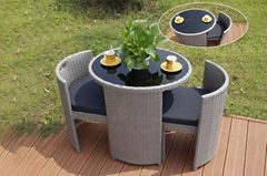 Wicker Chair Three-Piece Tea Table Combination Patio Outdoor Small Round Table C