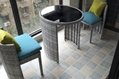 Wicker Chair Three-Piece Tea Table Combination Patio Outdoor Small Round Table C