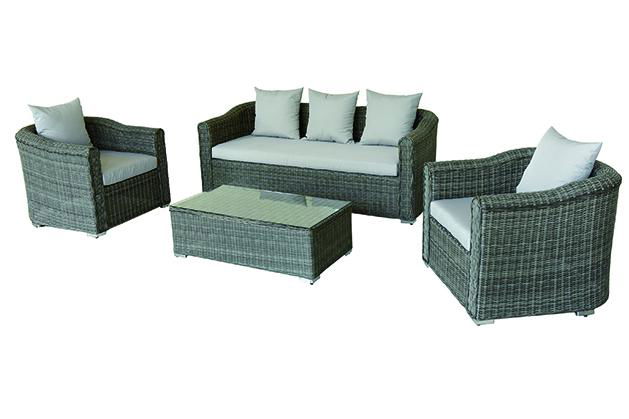 All Weather luxury big round rattan outdoor furniture garden set wicker furnitur 4