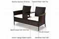  Garden Rattan Set Wicker Furniture Double Seat Sofa With Coffee Table Set