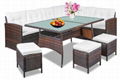 Bistro Set Patio Garden Table Chairs Set Leisure Sectional Rattan Sofa Set Outdo