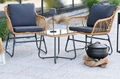 3 Pieces Patio PE Rattan Bistro Set