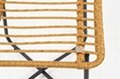  3 Pieces Patio PE Rattan Bistro Set Cushioned Chair Glass Table Deck Ergonomic 