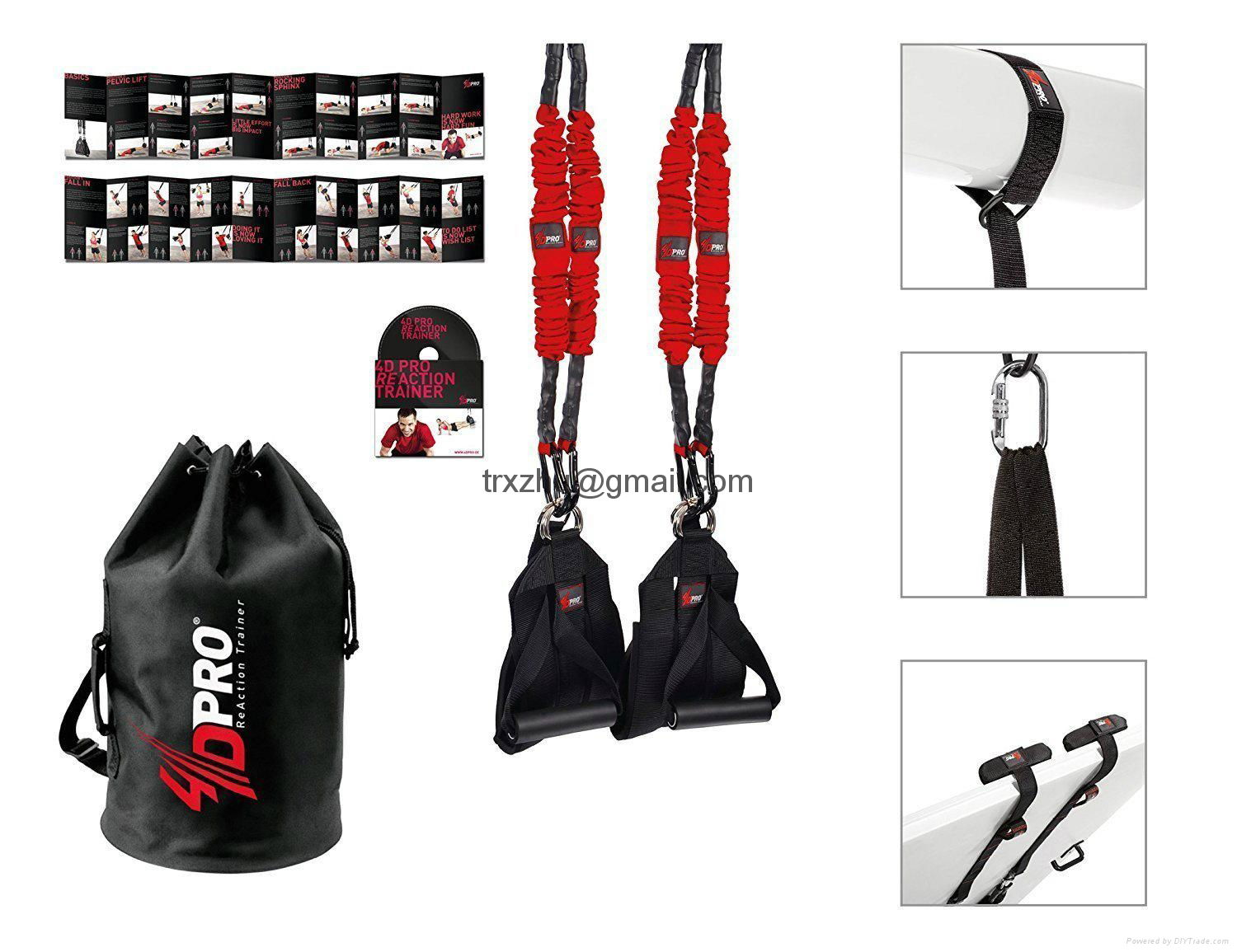  4DPRO Bungee Trainer, Professional Suspension Trainer Kit, Full Body Fitness Wo