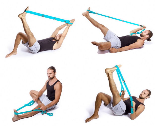 Yoga EVO Elastic Stretching Strap with Loops + Carryin 3