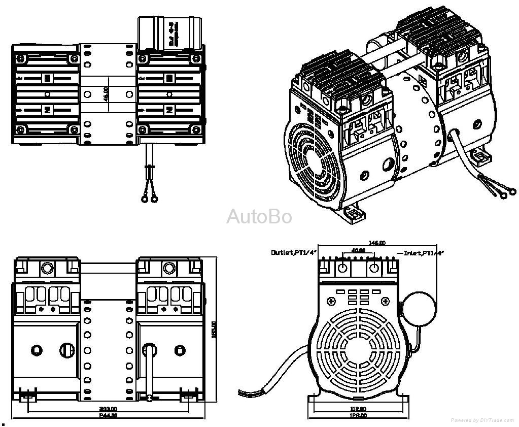 微型活塞式无油压缩机 2
