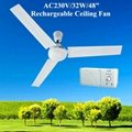 48'' Rechargeable Ceiling Fan with 12V