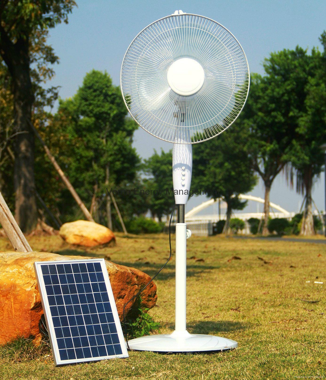 16 Inch AC&DC Operated Solar Stand Fan with Brushless DC12V Motor