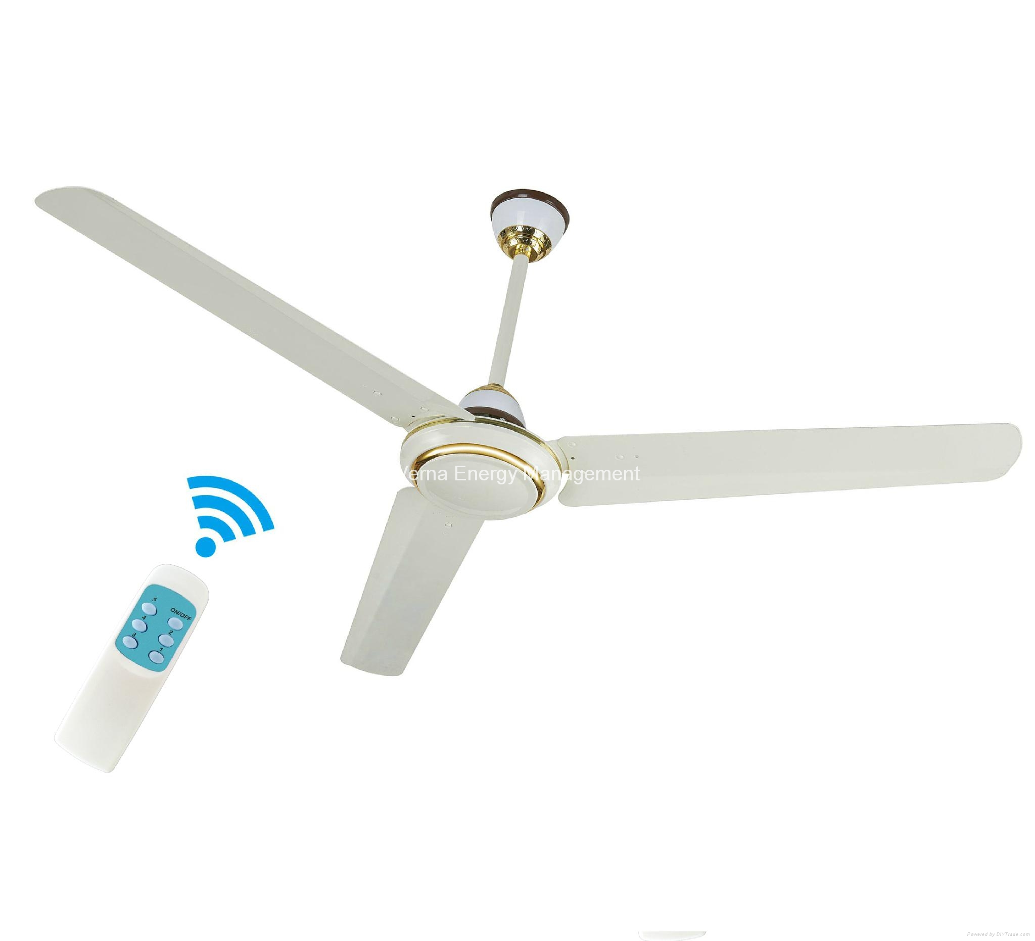 2 Years Warranty Solar 12V DC Ceiling Fan 56" 380RPM 36W Powered By