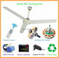 48'' DC12V Solar BLDC Ceiling Fan 25W 330RPM