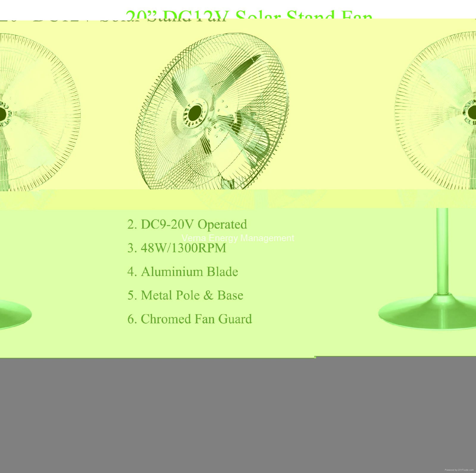 20" DC12V BLDC Stand Fan for Pakistand Market 5