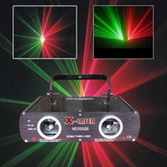 200mw double Head green and red laser light,double turnnel laser light