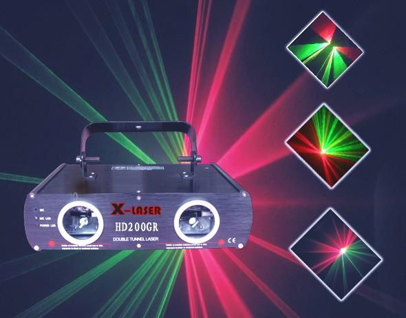 200mw double Head green and red laser light,double turnnel laser light 2