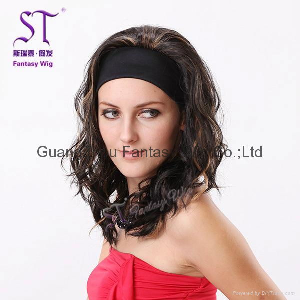 Women meduim long half wig 2