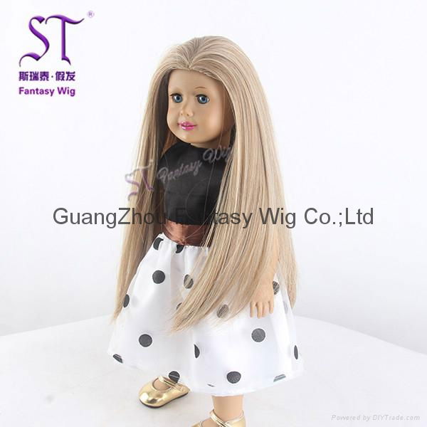 American doll light brown long straight hair wig 3