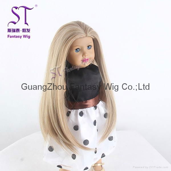 American doll light brown long straight hair wig 4