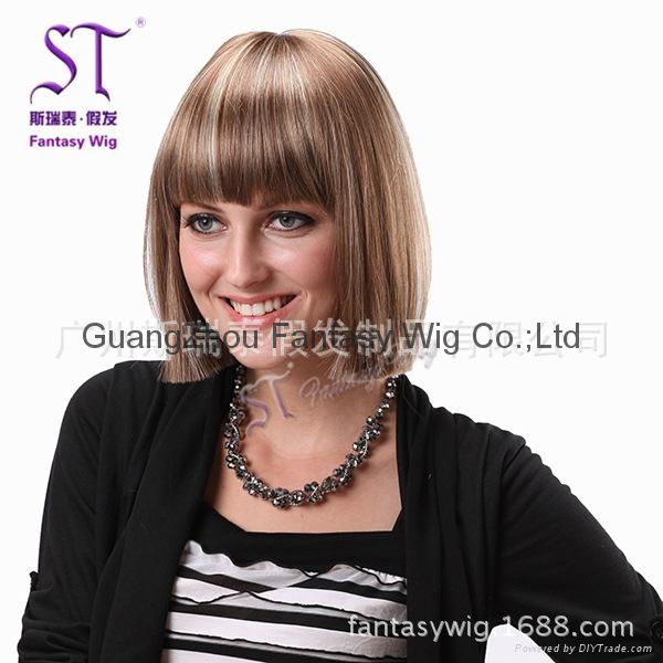 Women BOB grandma grey short straight hair 2