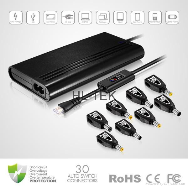 90W Ultra Slim Universal Laptop AC Adapter With 5V 2.3A USB output