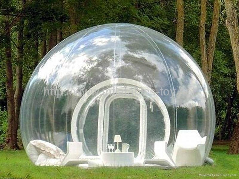 half transparent inflatable dome tent for lawn camping and sight-seeing