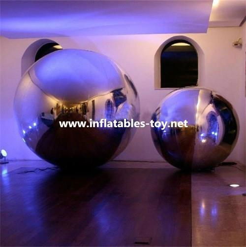 Inflatable Decorative Mirror Balls, Fashion Show Silver Balloon Decorations 4