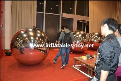 Inflatable Decorative Mirror Balls, Fashion Show Silver Balloon Decorations 2
