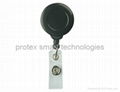 Swivel Black No Twist Badge Reel with swivel crocodile clip clear vinyl strap 2 1