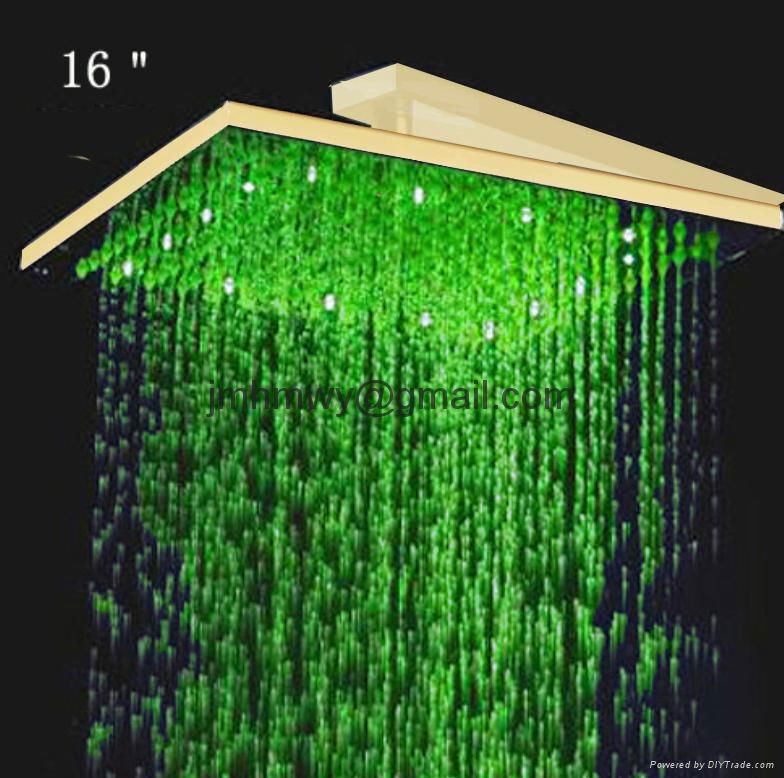 16 inches gold showers classical shower head led rain shower 304 stainless steel 2