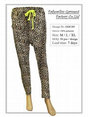 Womens Rayon Harem Pants Leopard Print