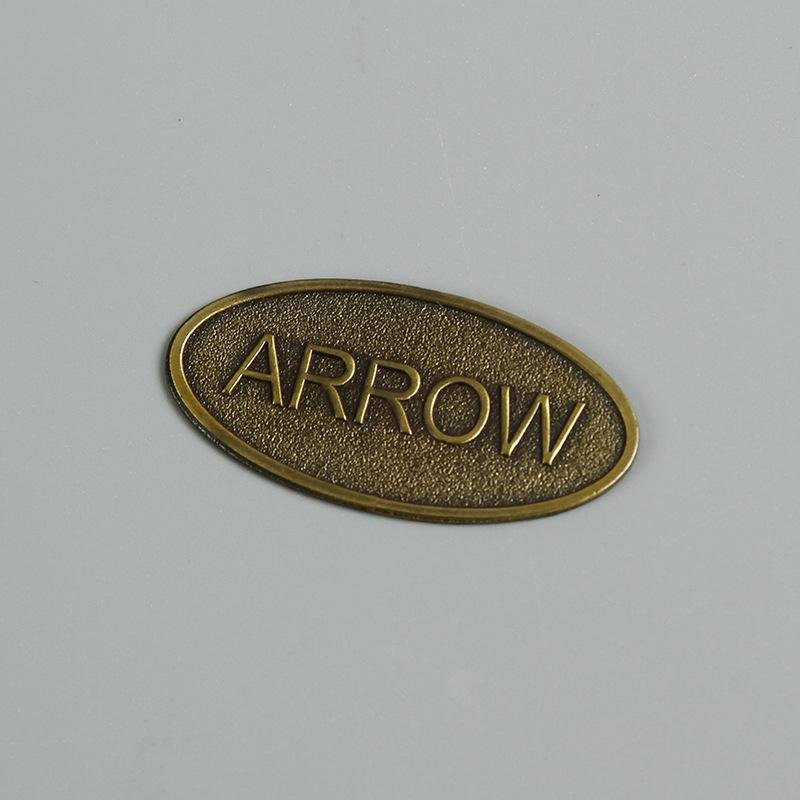 custom antique brass embossed furniture badge outdoors furniture label 5