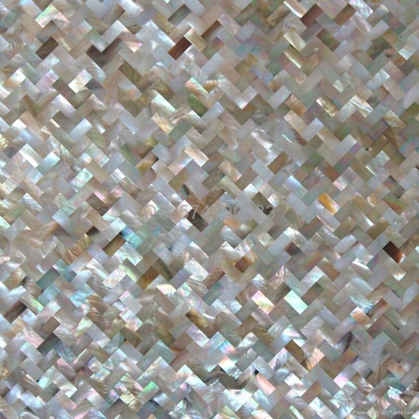  herringbone pattern Brownlip mother of pearl Tiles