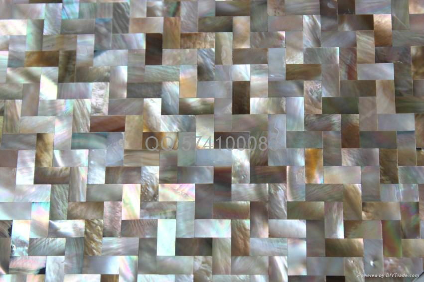  herringbone pattern Brownlip mother of pearl Tiles 3