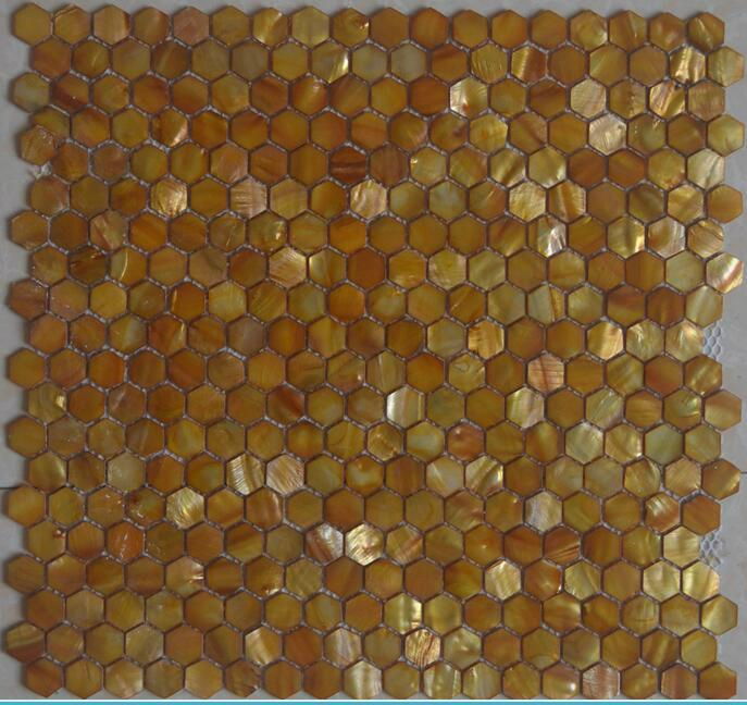 brown mother of pearl mosaic/shell mosaic 5