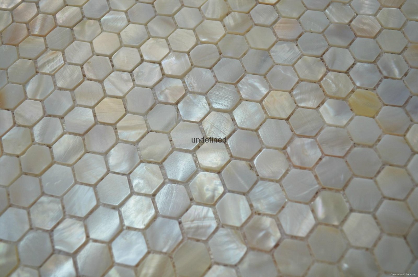 Hexagonal shellmosaic for backsplash  5