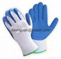 Construction work gloves 5's T/C yarn liner latex palm coated gloves