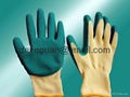 5's Poly-cotton gloves latex palm coated