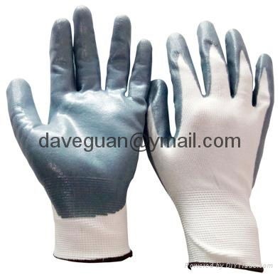 13G polyester liner nitrile coated work gloves  2