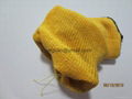 work gloves 2''s golden-yellow poly-cotton with latex palm coating