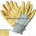 Cotton interlock gloves with nitrile half coating