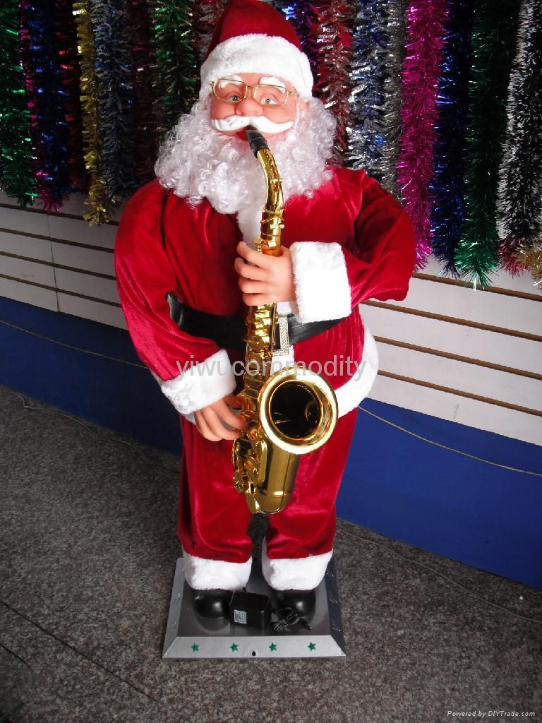 Christmas Ornament Electric DANCING Saxophone SANTA Claus 47" H