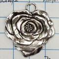 Ancient silver rose zinc alloy pendant